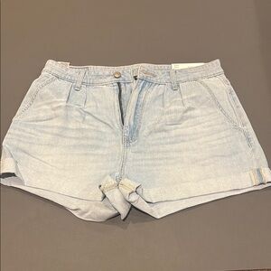 American Eagle Outfitters Blue Jean Shorts with Cuffed Hem